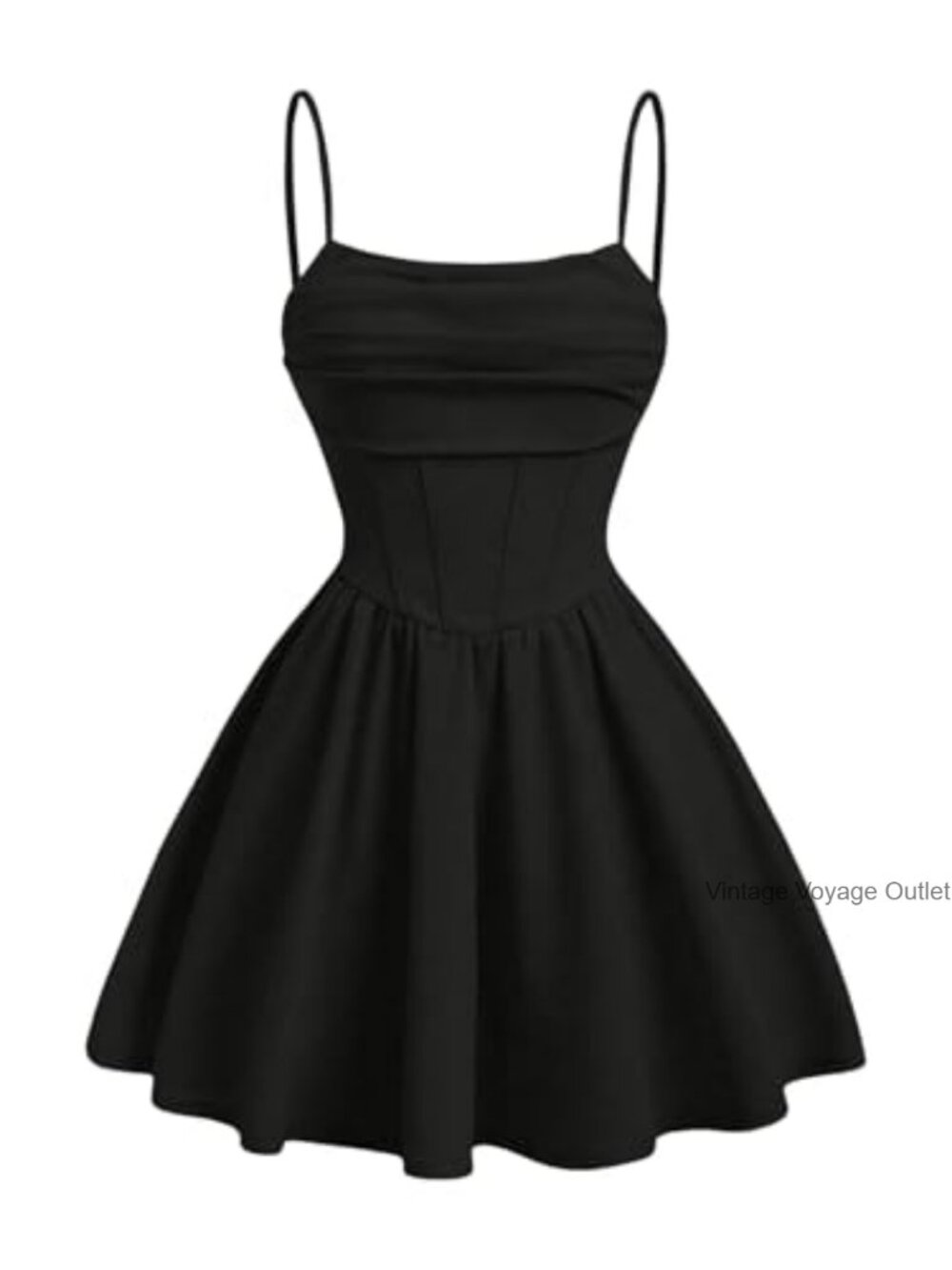 Girls A-Line Corset Dress Spaghetti Strap Flare Cami Kids Summer Party